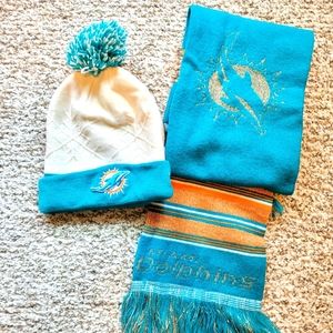 Women's Miami Dolphins Beanie and Scarf